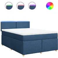 Syfax Boxspringbett mit Matratze Blau 140x190 cm Stoff