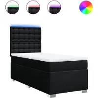 Syfax Boxspringbett mit Matratze Schwarz 90x200 cm Stoff