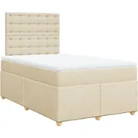 Syfax Boxspringbett mit Matratze Creme 120x190 cm Stoff
