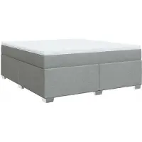 Syfax Boxspringbett mit Matratze Hellgrau 180x200 cm Stoff