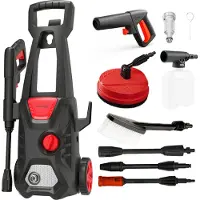 Lehmann Jukon Hochdruckreiniger 1600 W, 200 Bar, Hochdruckschlauch Wasserpumpe, Schaumsprüher, kontaktloses Waschen, Turbo rotierende Düse