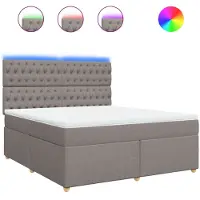Syfax Boxspringbett mit Matratze Taupe 180x200 cm Stoff