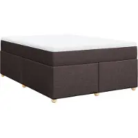 Syfax Boxspringbett mit Matratze Dunkelbraun 140x190 cm Stoff