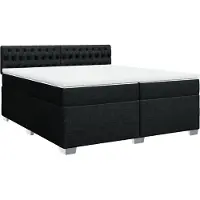 Syfax Boxspringbett mit Matratze Schwarz 200x200 cm Stoff