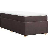 Syfax Boxspringbett mit Matratze Dunkelbraun 90x190 cm Stoff