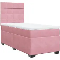 Syfax Boxspringbett mit Matratze Rosa 90x200 cm Samt