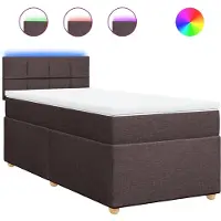 Syfax Boxspringbett mit Matratze Dunkelbraun 100x200 cm Stoff