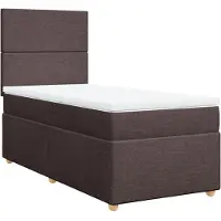 Syfax Boxspringbett mit Matratze Dunkelbraun 100x200 cm Stoff
