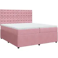 Syfax Boxspringbett mit Matratze Rosa 200x200 cm Samt