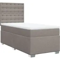 Syfax Boxspringbett mit Matratze Taupe 90x200 cm Stoff