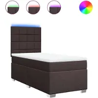 Syfax Boxspringbett mit Matratze Dunkelbraun 100x200 cm Stoff