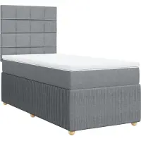 Syfax Boxspringbett mit Matratze Hellgrau 80x200 cm Stoff