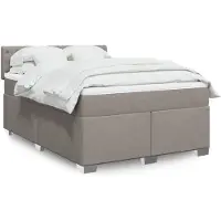 Syfax Boxspringbett mit Matratze Taupe 140x190 cm Stoff