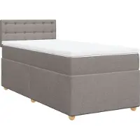 Syfax Boxspringbett mit Matratze Taupe 100x200 cm Stoff
