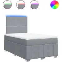 Syfax Boxspringbett mit Matratze Hellgrau 120x200 cm Stoff