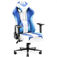 Diablo X-Player Gaming Stuhl Bürostuhl Schreibtischstuhl Stoff 3D Armlehnen Ergonomisches Design Nacken/- Lendenkissen (Frost White, Normal)