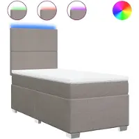 Syfax Boxspringbett mit Matratze Taupe 90x190 cm Stoff