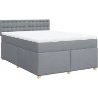 Syfax Boxspringbett mit Matratze Hellgrau 140x190 cm Stoff