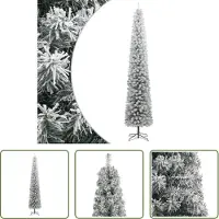 The Living Store Weihnachtsbaum Schlank mit Ständer Beschneit 300 cm PVC
