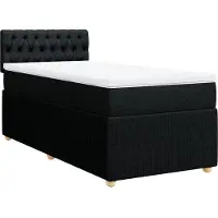 Syfax Boxspringbett mit Matratze Schwarz 90x190 cm Stoff