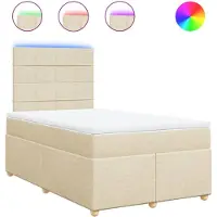 Syfax Boxspringbett mit Matratze Creme 120x200 cm Stoff