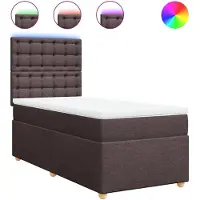 Syfax Boxspringbett mit Matratze Dunkelbraun 90x200 cm Stoff