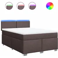 Syfax Boxspringbett mit Matratze Dunkelbraun 140x200 cm Stoff