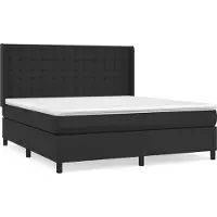 Syfax Boxspringbett mit Matratze Schwarz 180x200 cm Kunstleder