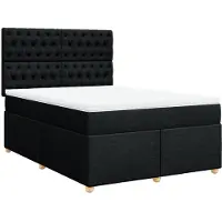 Syfax Boxspringbett mit Matratze Schwarz 160x200 cm Stoff