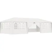 vidaXL Möbel Garten-Pavillon Wasserdicht Design - Profi-Partyzelt/ Festzelt - mit Seitenwänden 4×9 m Weiß 90 g/m² Top8671697