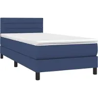 Syfax Boxspringbett mit Matratze Blau 90x200 cm Stoff