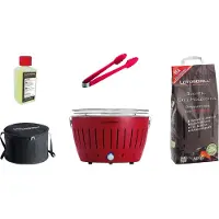 LotusGrill Starter-Set Classic 1x Grill Feuerrot mit USB-Anschluß