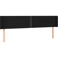 Syfax Kopfteil mit Ohren Schwarz 203x16x78/88 cm Stoff