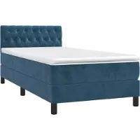 Syfax Boxspringbett mit Matratze Dunkelblau 90x200 cm Samt