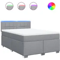 Syfax Boxspringbett mit Matratze Hellgrau 140x190 cm Stoff