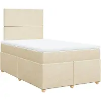 Syfax Boxspringbett mit Matratze Creme 120x190 cm Stoff