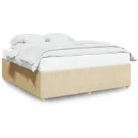 Syfax Bettgestell ohne Matratze Creme 200x200 cm Stoff