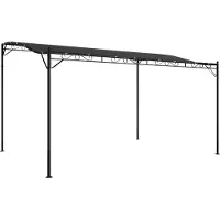 Syfax Gartenpavillon, Partyzelt für Außenbereich, Polyester mit PA-Beschichtung, pulverbeschichteter Stahlrahmen, gebogenes Dach, 4x3 m, Anthrazit
