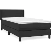 Syfax Boxspringbett mit Matratze Schwarz 100x200 cm Kunstleder