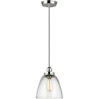 Elstead Lighting Baskin Zeitgenössische Aufhängung Glas Poliertes Nickel 1 Licht E27 T22.8Cm