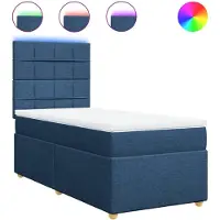 Syfax Boxspringbett mit Matratze Blau 90x200 cm Stoff