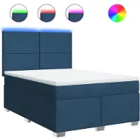 Syfax Boxspringbett mit Matratze Blau 140x190 cm Stoff