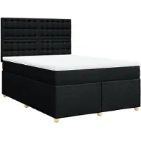 Syfax Boxspringbett mit Matratze Schwarz 140x200 cm Stoff