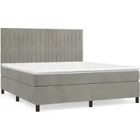 Syfax Boxspringbett mit Matratze Hellgrau 140x200 cm Samt
