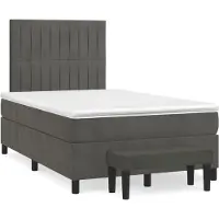 Syfax Boxspringbett mit Matratze Dunkelgrau 120x200 cm Samt
