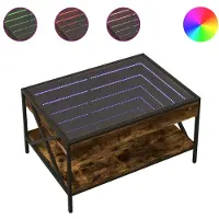 vidaXL Couchtisch mit Infinity-LED Räuchereiche 70x50x38 cm