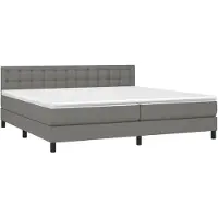 Syfax Boxspringbett mit Matratze Dunkelgrau 200x200 cm Stoff