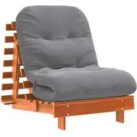 Syfax Futon Schlafsofa mit Matratze Braun 70x206x11 Massivholz Kiefer