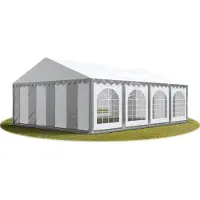 TOOLPORT Hochwertiges Zelt Partyzelt Festzelt 5x8 m PVC grau-weiß wasserdicht