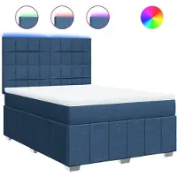 Syfax Boxspringbett mit Matratze Blau 160x200 cm Stoff